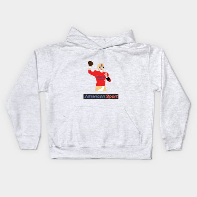 Football player in action with ball in hand Kids Hoodie by GiCapgraphics